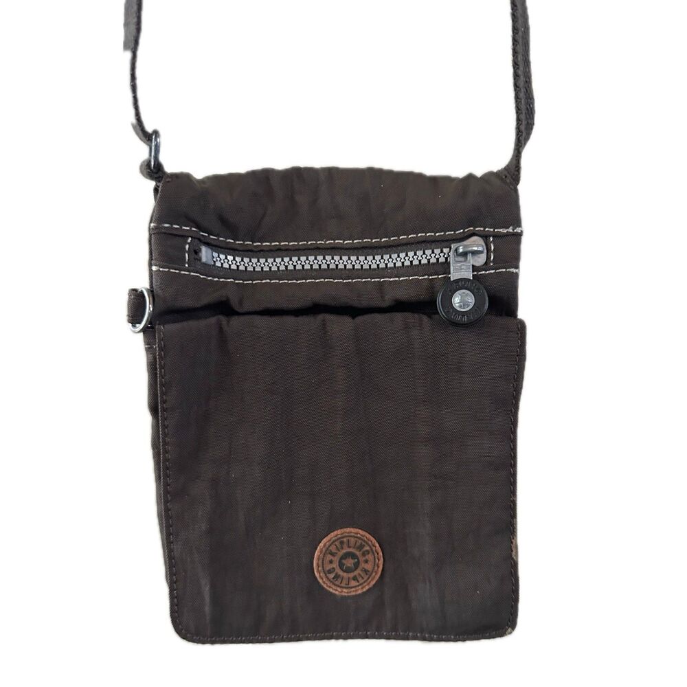 Kipling Eldorado AC2304 Chocolate Brown Mini Nylon Crossbody Bag No Monkey Charm